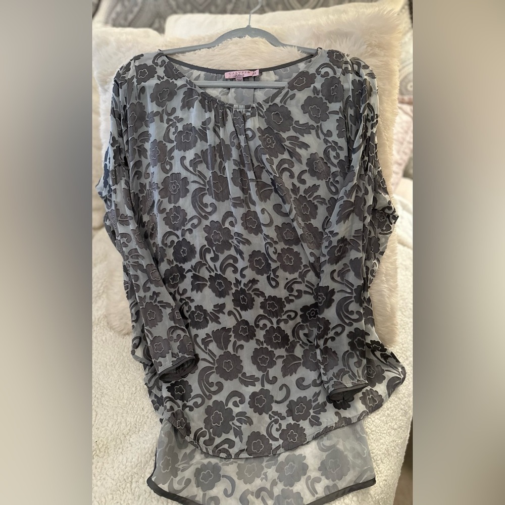 Calypso St Barth Gray/White Rayon/Silk Short XS